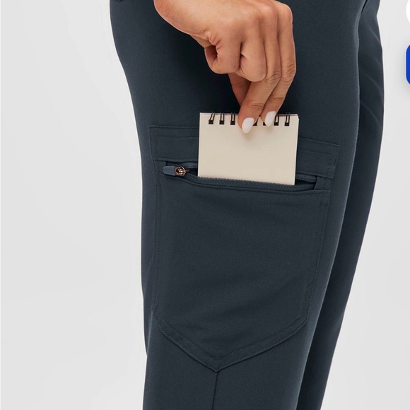 FIGS High Waisted Zamora Jogger Scrub Pants Dark Harbor M Petite W22SW2012P - Picture 6 of 13